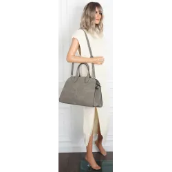 Torebka damska duża listonoszka pojemna modna torba kuferek BSY76865 Szara