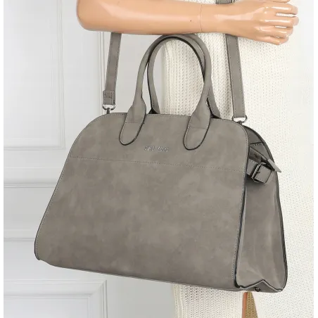 Torebka damska duża listonoszka pojemna modna torba kuferek BSY76865 Szara