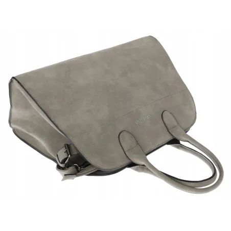 Torebka damska duża listonoszka pojemna modna torba kuferek BSY76865 Szara