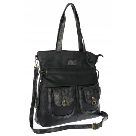 Torebka Damska Shopper duża pojemna Listonoszka na Ramię MC373 Czarna