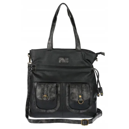 Torebka Damska Shopper duża pojemna Listonoszka na Ramię MC373 Czarna