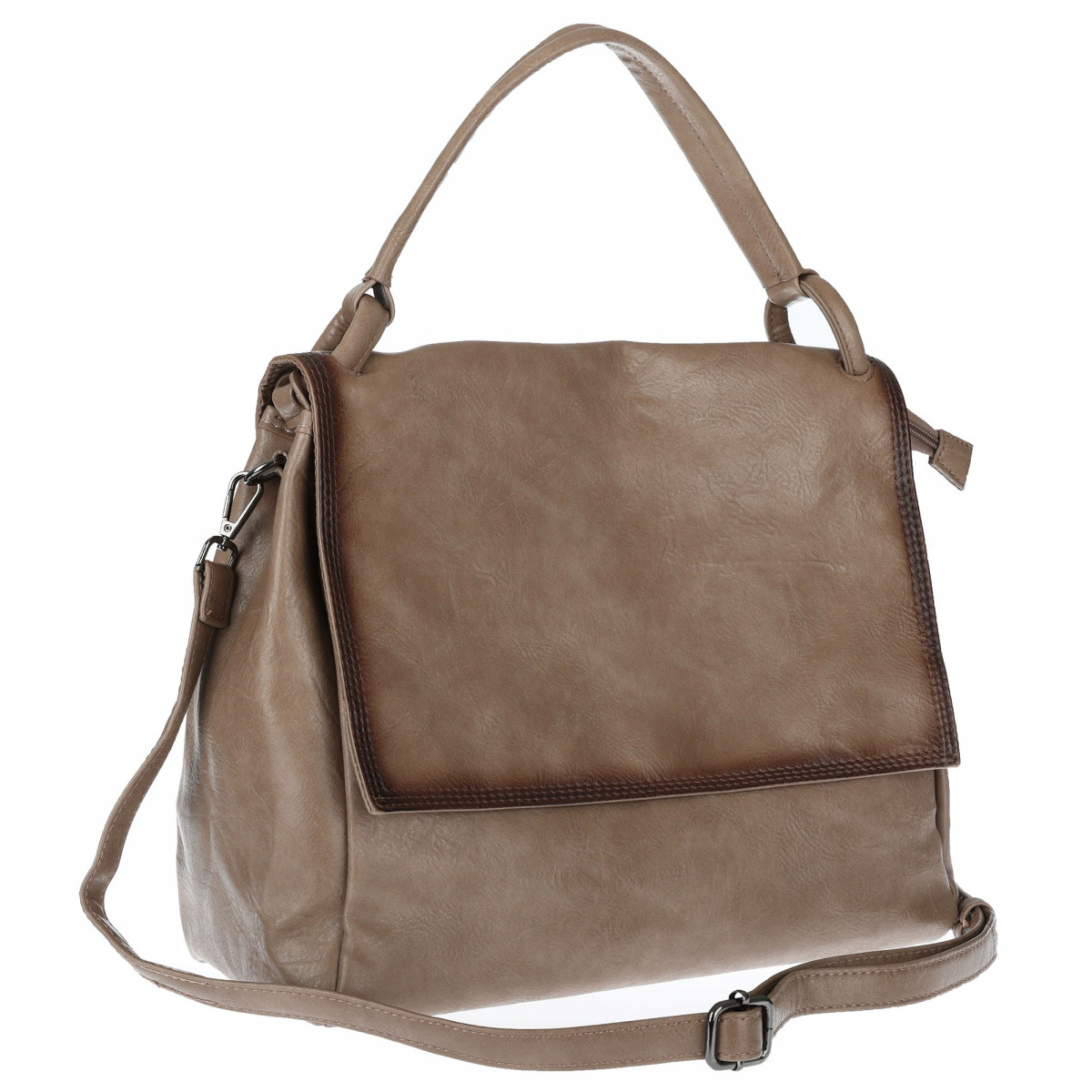 Torebka Damska listonoszka shopper duża pojemna klasyczna modna 3217 Beżowa