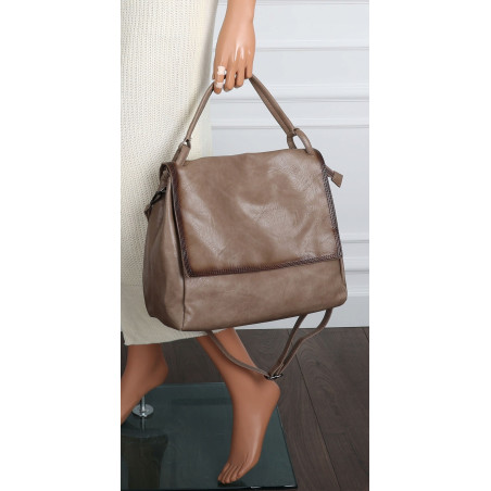Torebka Damska listonoszka shopper duża pojemna klasyczna modna 3217 Beżowa