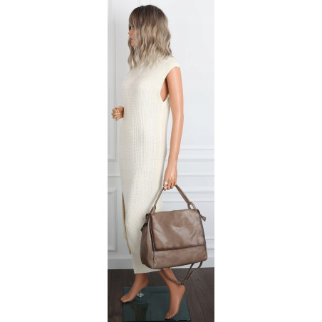 Torebka Damska listonoszka shopper duża pojemna klasyczna modna 3217 Beżowa