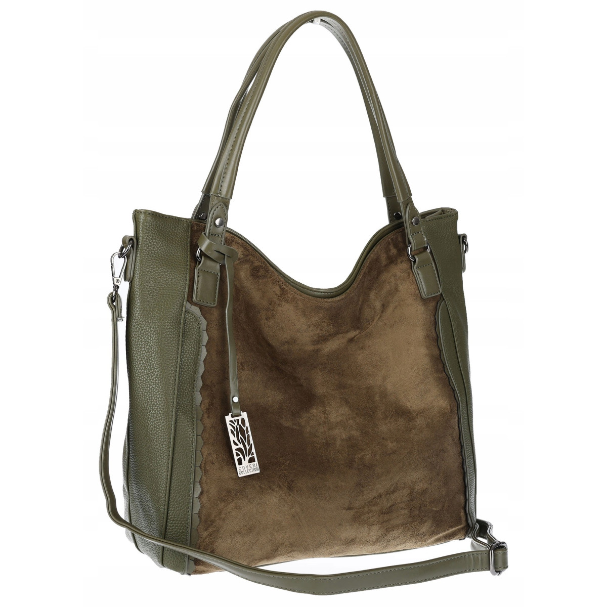 Torebka damska shopper A4 elegancka torba duża do pracy CC6631 Zielona
