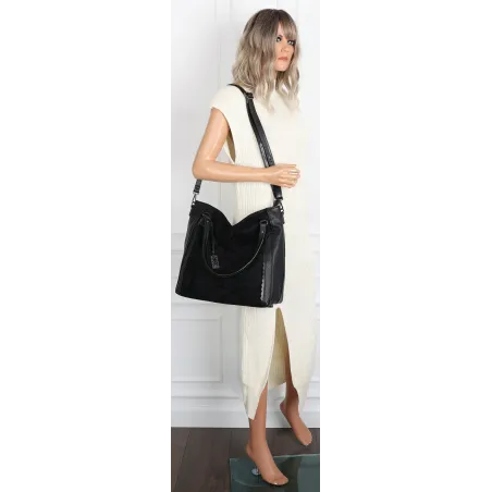 Torebka damska shopper A4 elegancka torba duża do pracy modna CC6631 Czarna