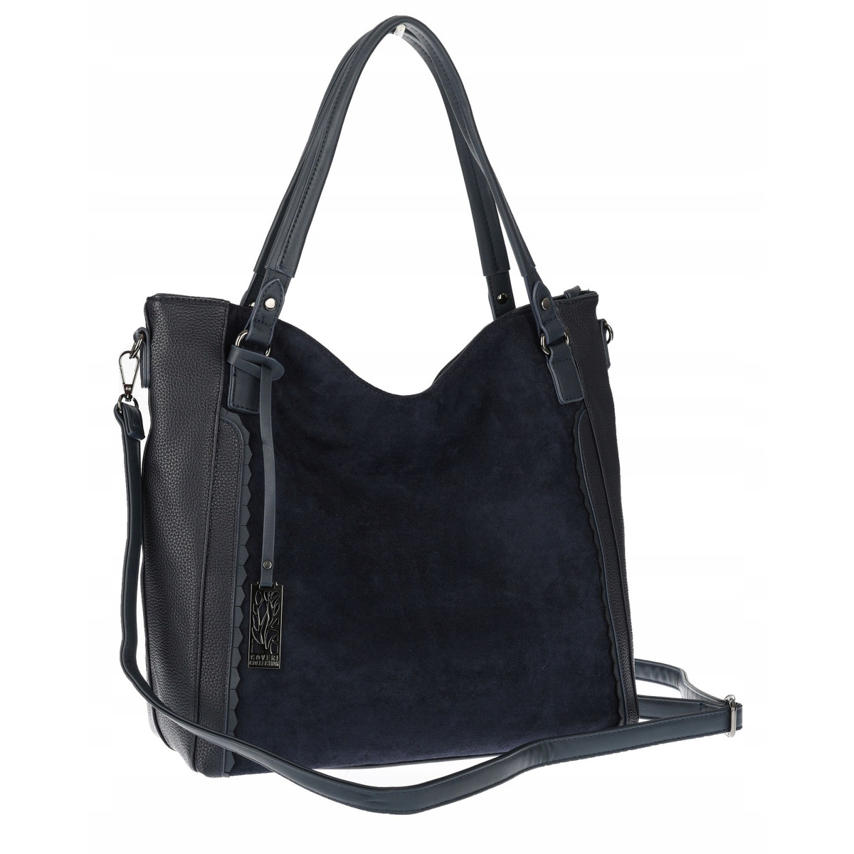 Torebka damska shopper A4 elegancka torba duża do pracy CC6631 Granatowa