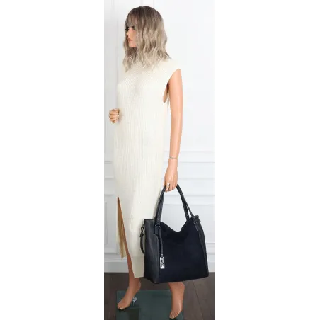 Torebka damska shopper A4 elegancka torba duża do pracy CC6631 Granatowa