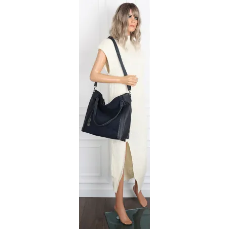 Torebka damska shopper A4 elegancka torba duża do pracy CC6631 Granatowa