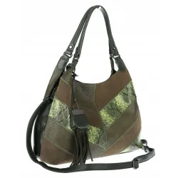 Torebka Damska Shopperka Worek Pojemna na Ramię Modna Torba MC514 Zielona