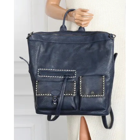 Torebka damska plecak pojemna shopper na ramię duża torba TB9259 Granatowa