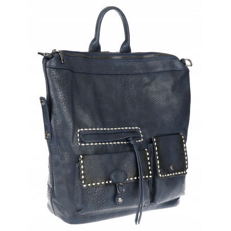 Plecak torebka damska pojemna shopper na ramię duża torba TB9259 Granatowa