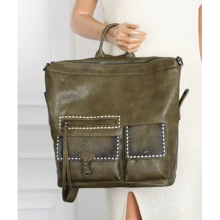 Plecak torebka damska pojemna shopper na ramię duża torba TB9259 Zielona