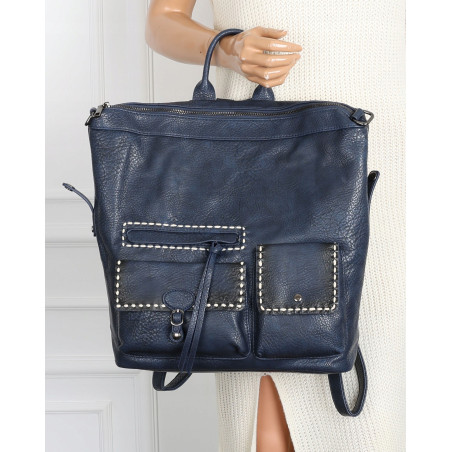 Plecak torebka damska pojemna shopper na ramię duża torba TB9259 Granatowa