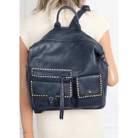 Plecak torebka damska pojemna shopper na ramię duża torba TB9259 Granatowa