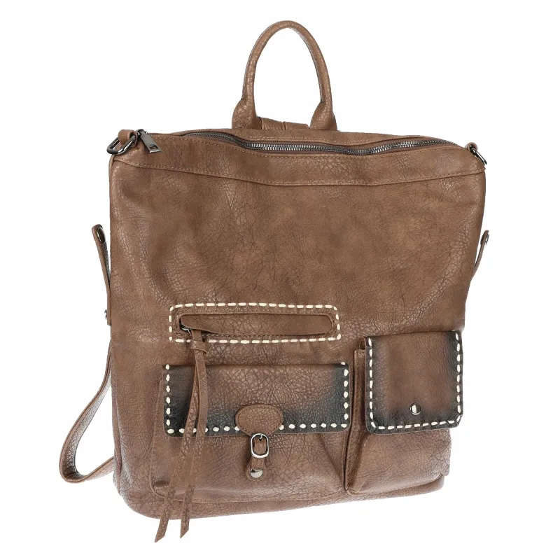 Plecak damski torebka damska pojemna shopper modna duża torba TB9259 Beżowa Plecak damski torebka damska pojemna shopper modna duża torba TB9259 Beżowa