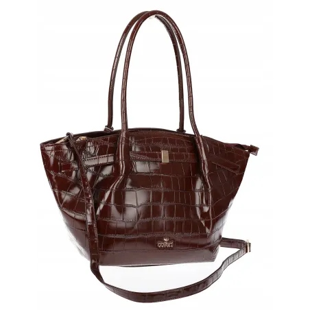 Torebka Damska Listonoszka Kuferek na Ramię łódka CHLGR3102 Czekoladowa