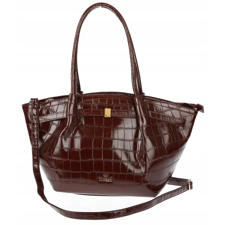 Torebka Damska Listonoszka Kuferek na Ramię łódka CHLGR3102 Czekoladowa