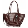 Torebka Damska Listonoszka Kuferek na Ramię łódka CHLGR3102 Czekoladowa