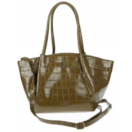 Torebka Damska Listonoszka Kuferek na Ramię modna łódka CHLGR3102 Zielona