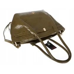 Torebka Damska Listonoszka Kuferek na Ramię modna łódka CHLGR3102 Zielona