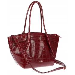Torebka Damska Listonoszka Kuferek na Ramię modna łódka CHLGR3102 Bordowa