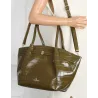 Torebka Damska Listonoszka Kuferek na Ramię modna łódka CHLGR3102 Zielona