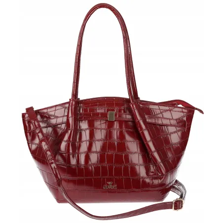 Torebka Damska Listonoszka Kuferek na Ramię modna łódka CHLGR3102 Bordowa