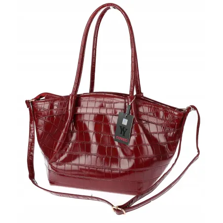 Torebka Damska Listonoszka Kuferek na Ramię modna łódka CHLGR3102 Bordowa