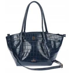 Torebka Damska Listonoszka Kuferek na Ramię modna łódka CHLGR3102 Granatowa