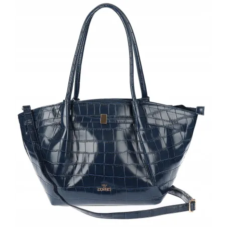 Torebka Damska Listonoszka Kuferek na Ramię modna łódka CHLGR3102 Granatowa