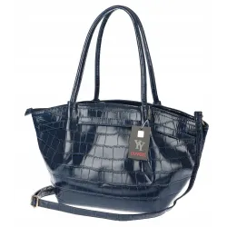Torebka Damska Listonoszka Kuferek na Ramię modna łódka CHLGR3102 Granatowa