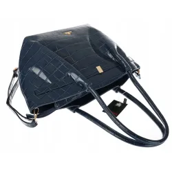 Torebka Damska Listonoszka Kuferek na Ramię modna łódka CHLGR3102 Granatowa