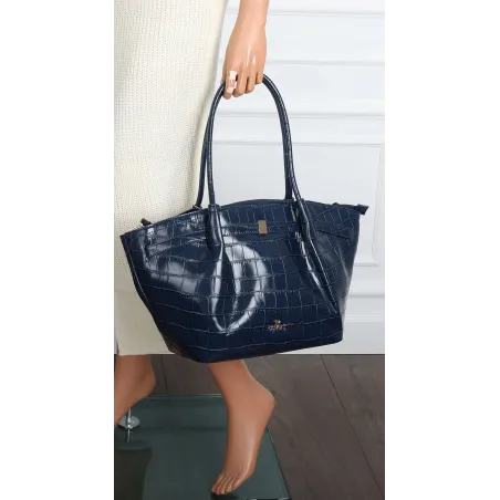 Torebka Damska Listonoszka Kuferek na Ramię modna łódka CHLGR3102 Granatowa