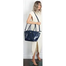 Torebka Damska Listonoszka Kuferek na Ramię modna łódka CHLGR3102 Granatowa