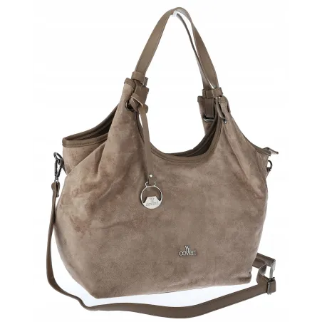 Torebka Damska Shopperka Worek Pojemna A4 eko zamsz CWJTT2922 Beżowa