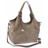 Torebka Damska Shopperka Worek Pojemna A4 eko zamsz CWJTT2922 Beżowa