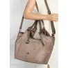 Torebka Damska Shopperka Worek Pojemna A4 eko zamsz CWJTT2922 Beżowa