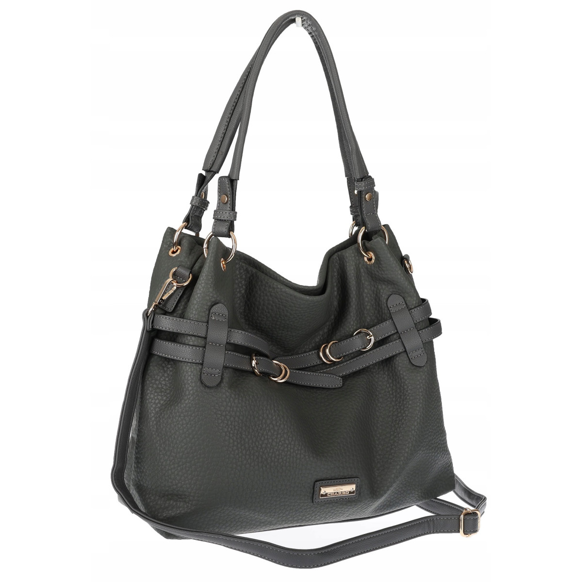 Torebka Damska Shopperka Worek Pojemna A4 Modna na Ramię Torba CH9911 Szara