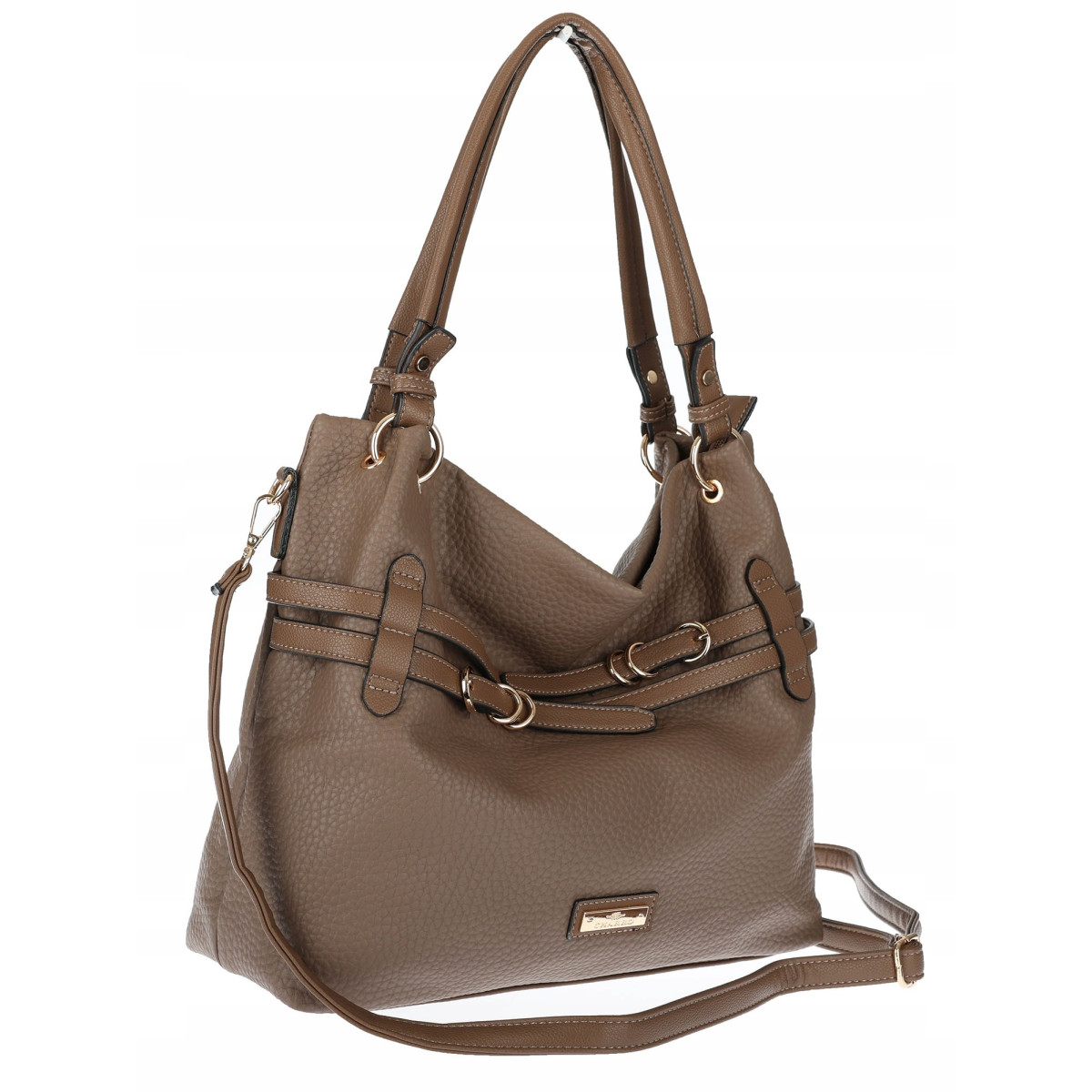 Torebka Damska Shopperka Worek Pojemna A4 Modna Duża Torba CH9911 Brązowa