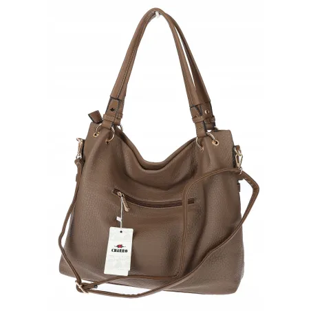 Torebka Damska Shopperka Worek Pojemna A4 Modna Duża Torba CH9911 Brązowa