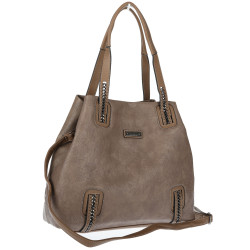 Torebka damska shopper A4 elegancka torba duża na ramię CH6687 Brązowa