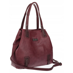 Torebka damska shopper A4 elegancka torba duża do pracy CH6687 Bordowa