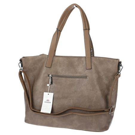Torebka damska shopper A4 elegancka torba duża na ramię CH6687 Brązowa