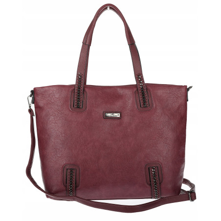 Torebka damska shopper A4 elegancka torba duża do pracy CH6687 Bordowa