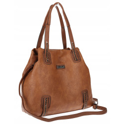 Torebka damska shopper A4 elegancka torba duża do pracy CH6687 Brązowa