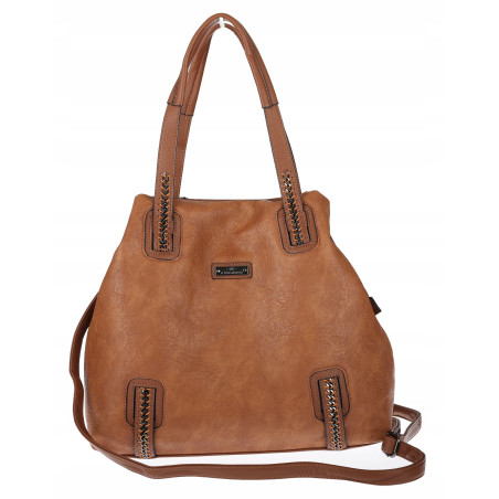 Torebka damska shopper A4 elegancka torba duża do pracy CH6687 Brązowa