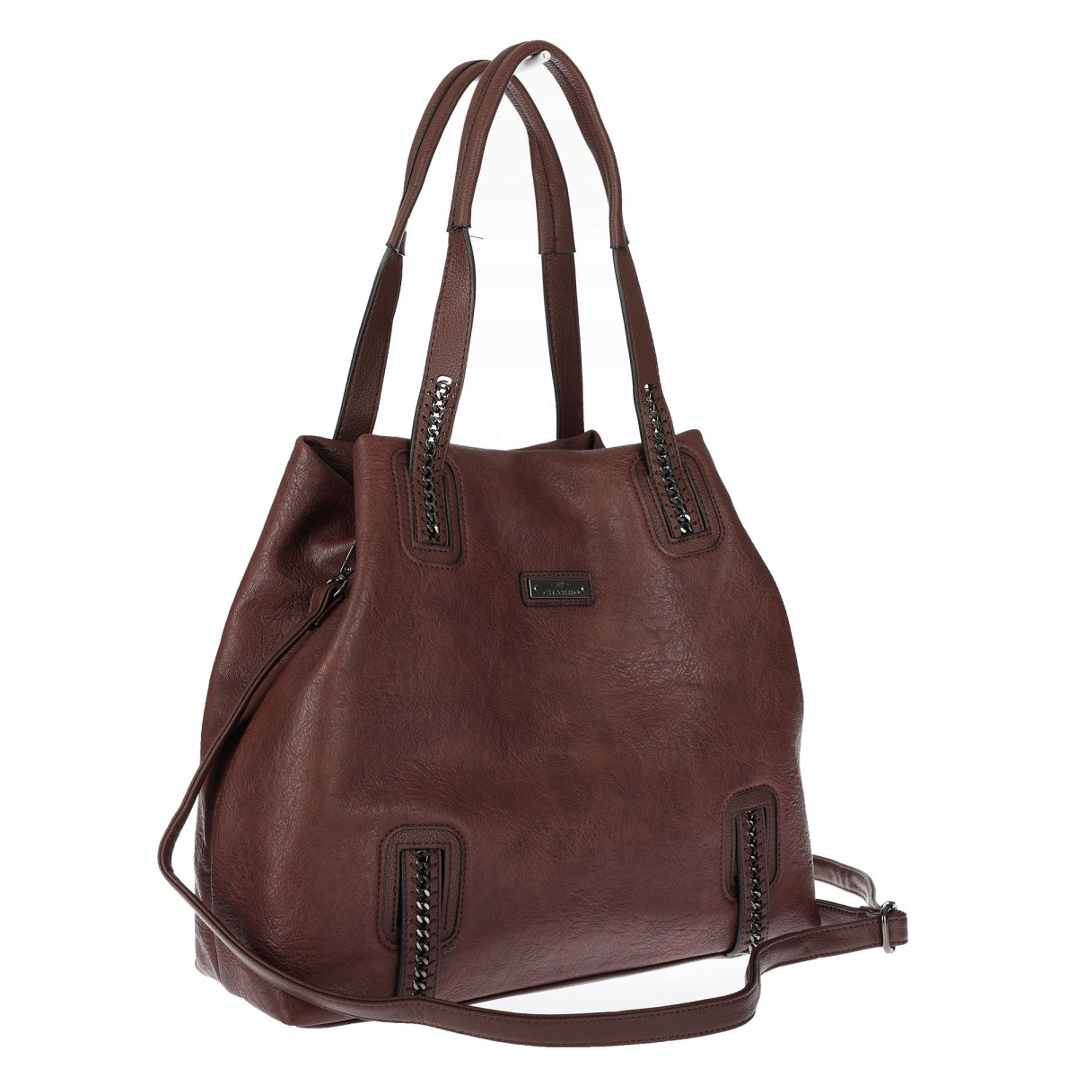 Torebka damska shopper A4 elegancka torba duża do pracy CH6687 Czekoladowa