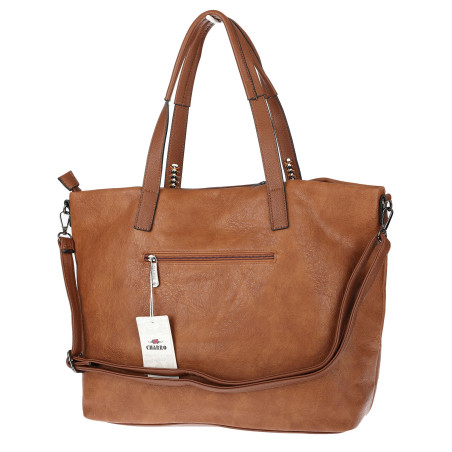 Torebka damska shopper A4 elegancka torba duża do pracy CH6687 Brązowa