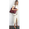 Torebka damska shopper A4 elegancka torba duża do pracy CH6687 Bordowa